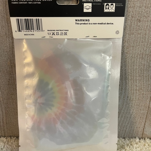 New Face Mask Tie-Died Rainbow Colors Comfort Fit - Picture 2 of 2